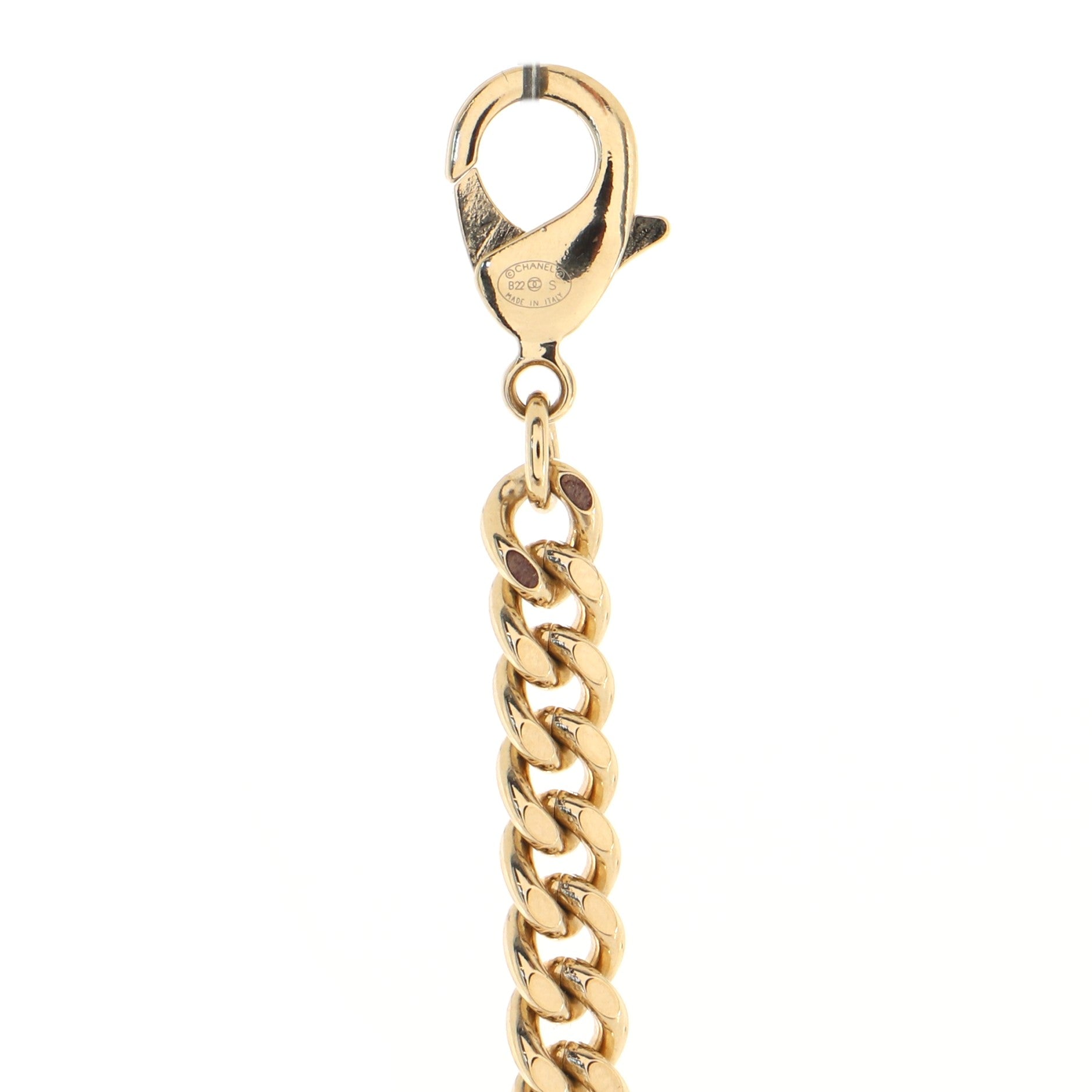 CC Link Choker Necklace Metal with Crystals