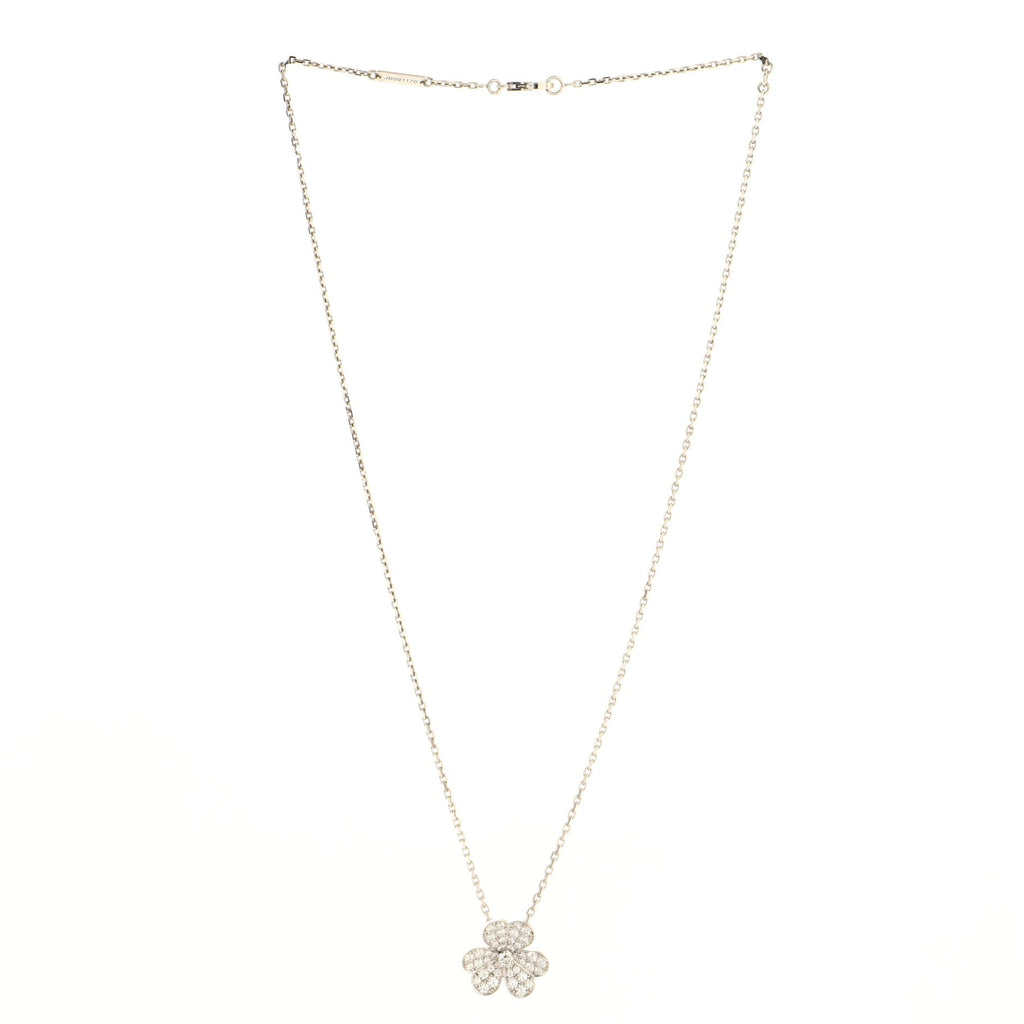 Frivole Pendant Necklace 18K White Gold with Pave Diamonds Small