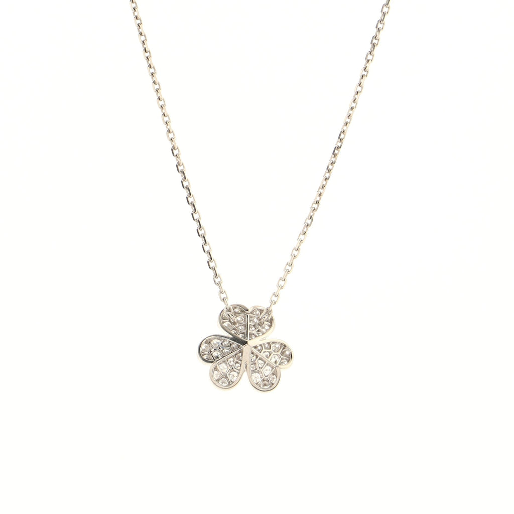 Frivole Pendant Necklace 18K White Gold with Pave Diamonds Small