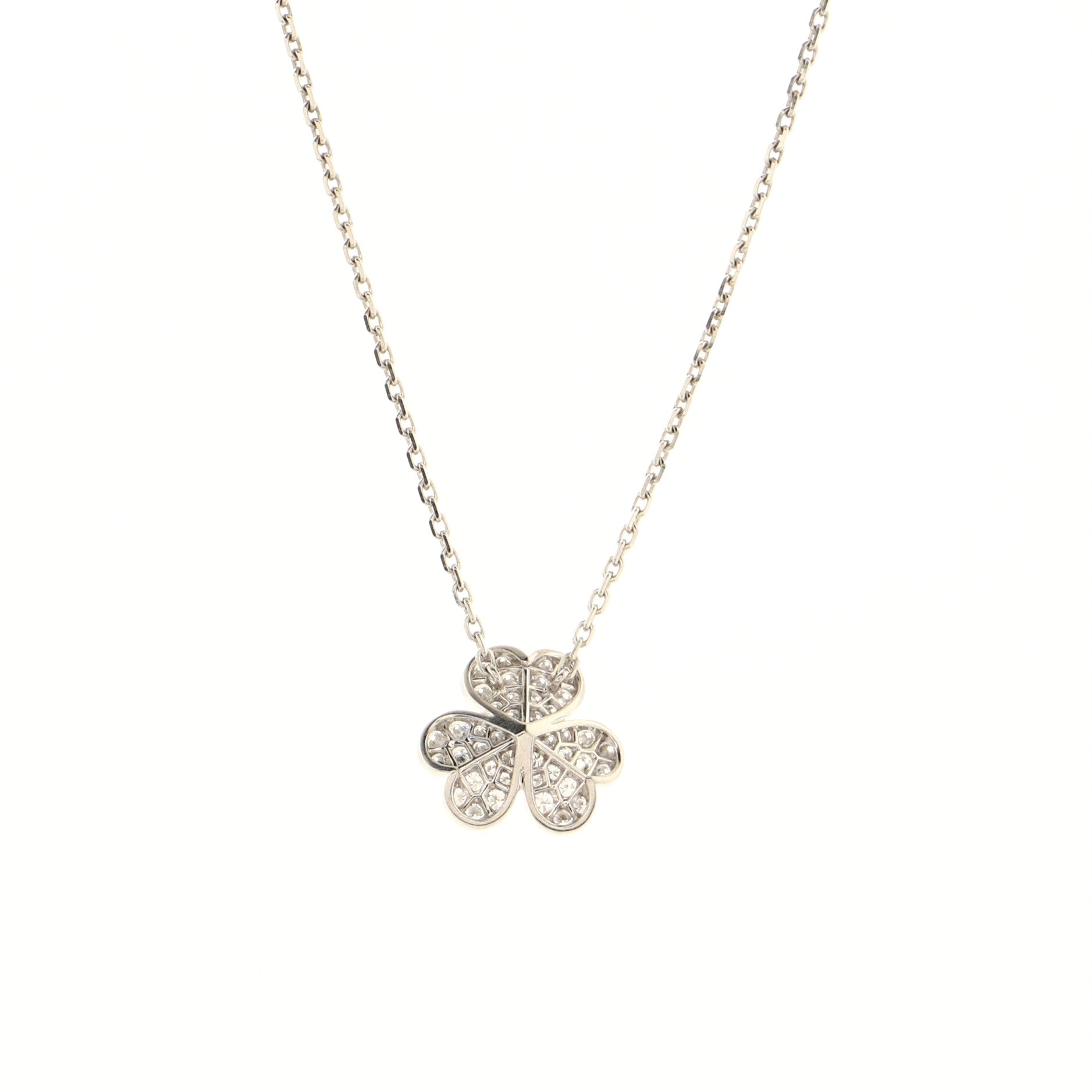 Frivole Pendant Necklace 18K White Gold with Pave Diamonds Small
