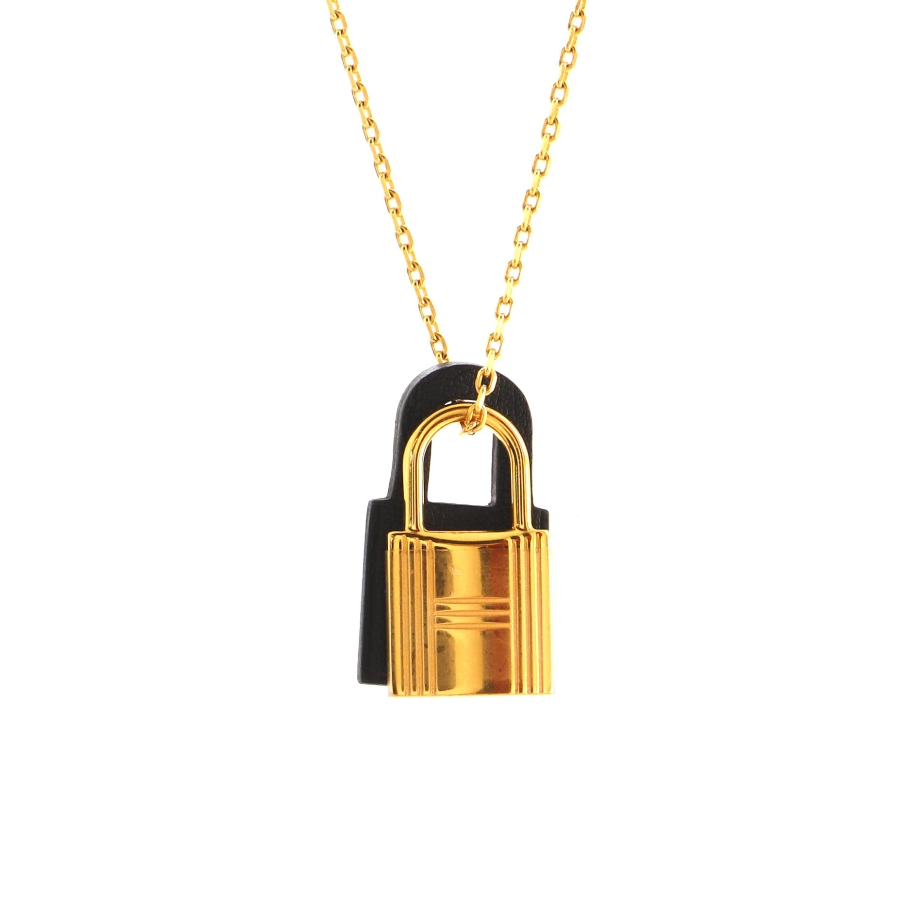 O'Kelly Pendant Necklace Metal and Leather Small