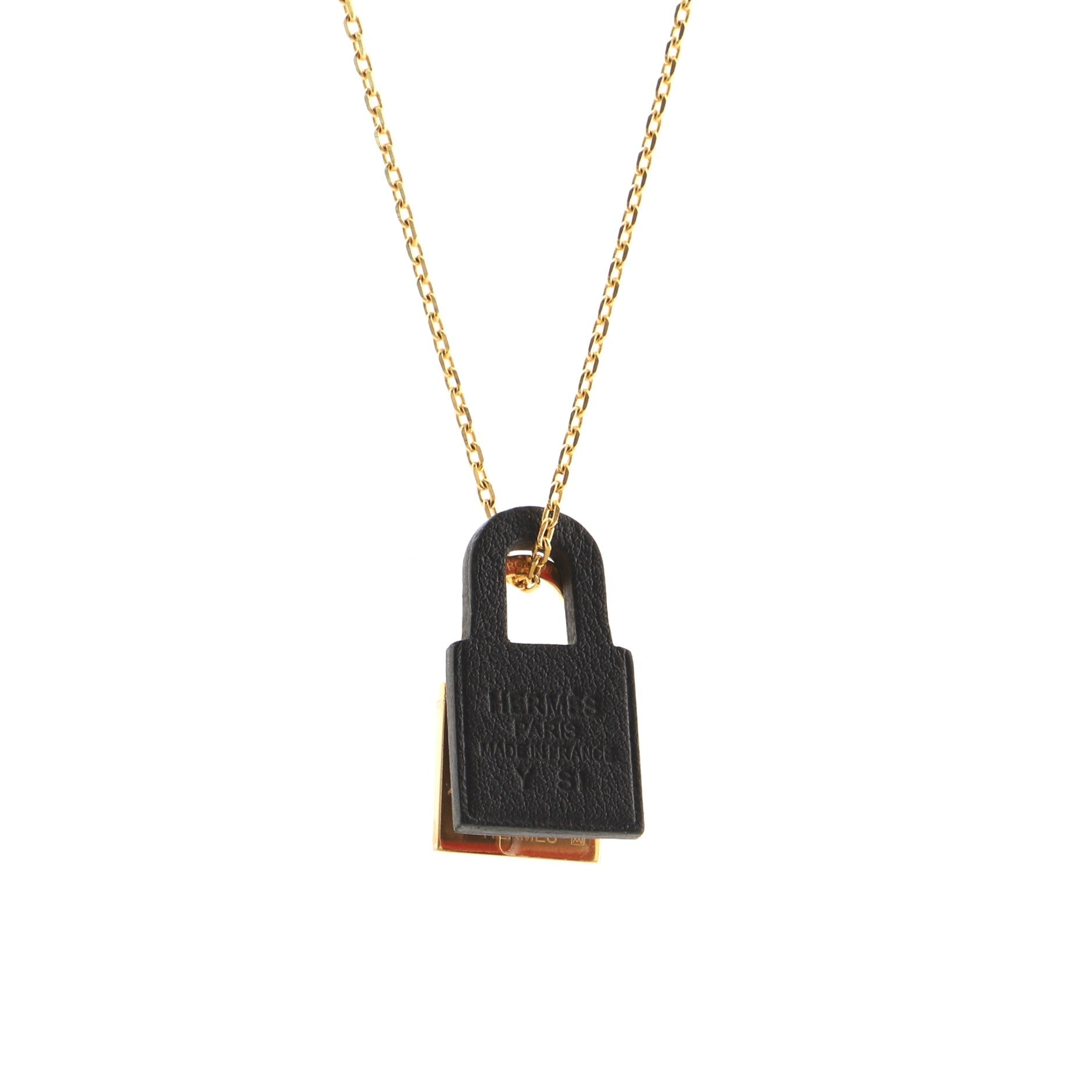 O'Kelly Pendant Necklace Metal and Leather Small