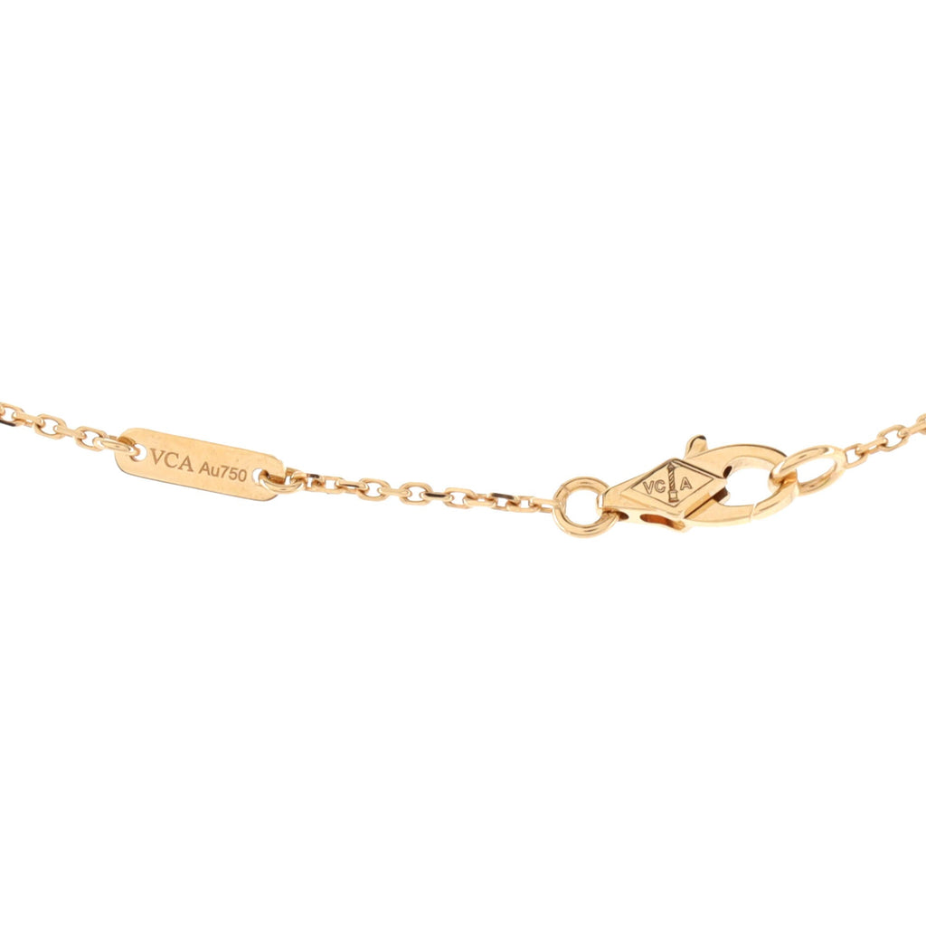 Sweet Alhambra Pendant Necklace 18K Rose Gold and Carnelian