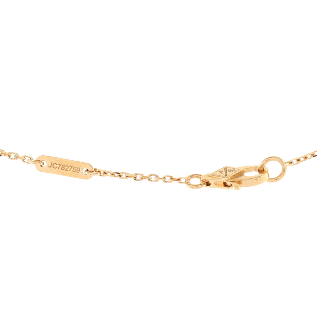 Sweet Alhambra Pendant Necklace 18K Rose Gold and Carnelian