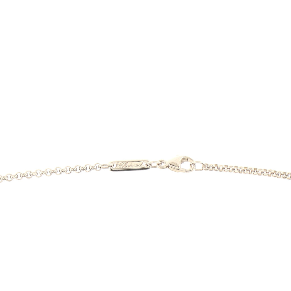 Happy Diamonds 3 Diamonds Round Pendant Necklace 18K White Gold and Diamonds
