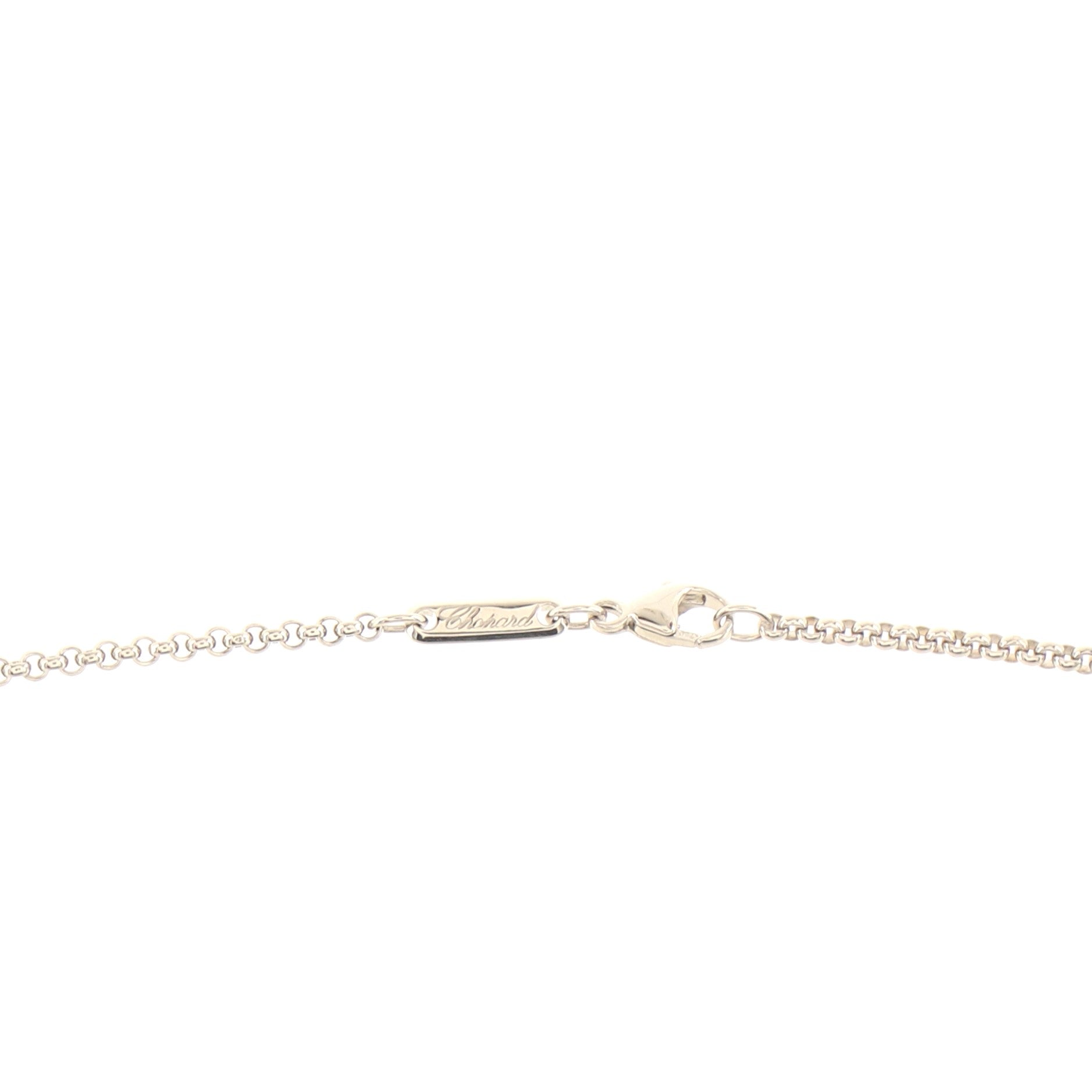Happy Diamonds 3 Diamonds Round Pendant Necklace 18K White Gold and Diamonds
