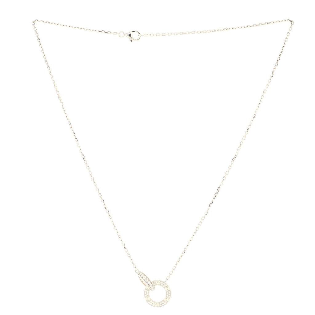 Love Interlocking Pave Necklace 18K White Gold and Diamonds