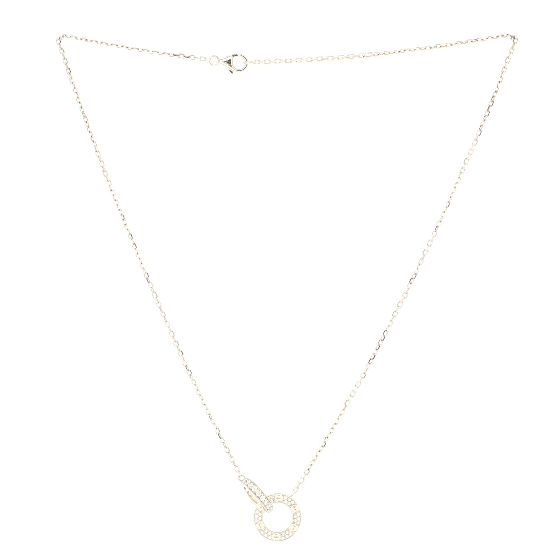 Love Interlocking Pave Necklace 18K White Gold and Diamonds