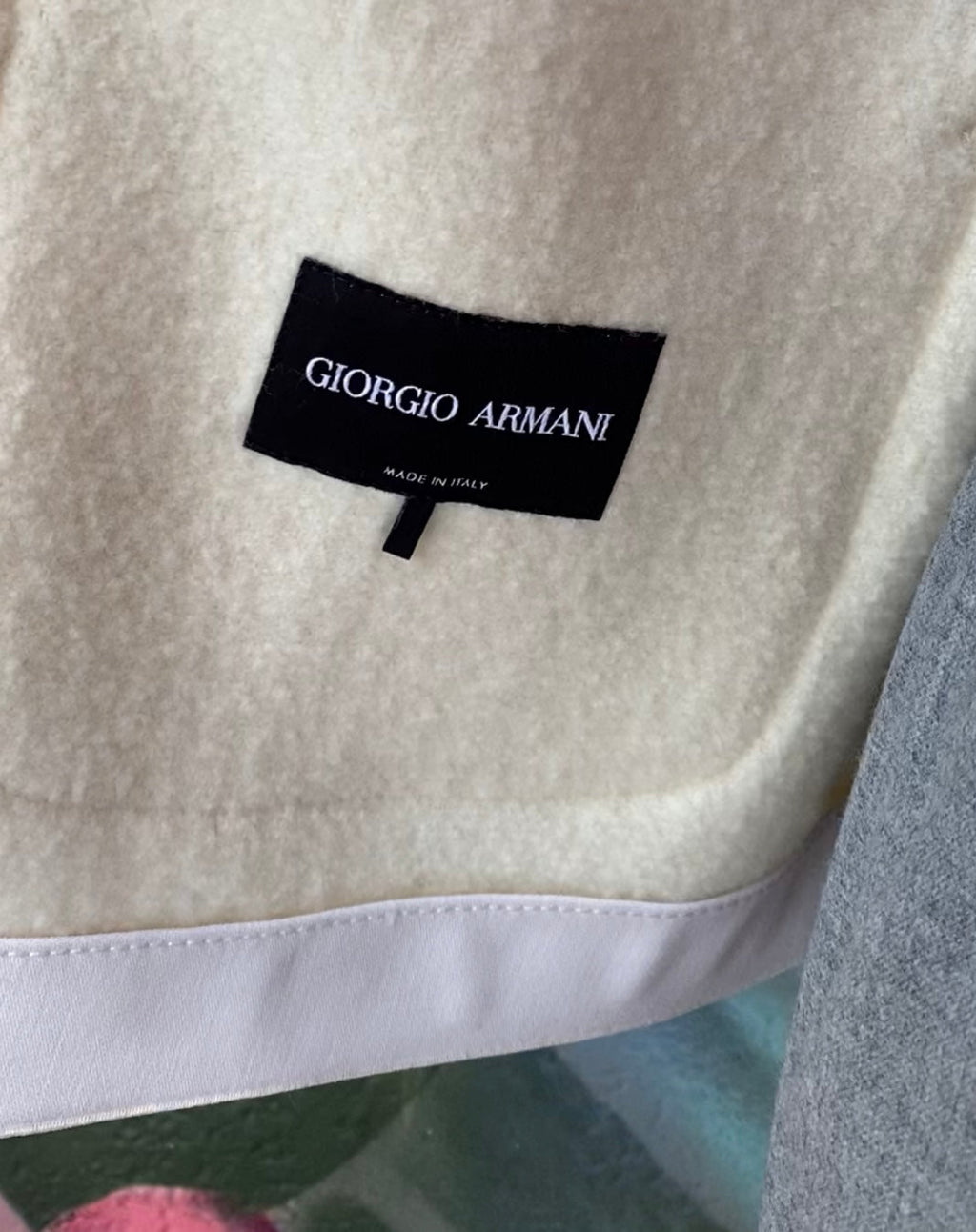 Giorgio Armani Ivory Soft Check Wool Bomber Jacket - 40 / US 4-6