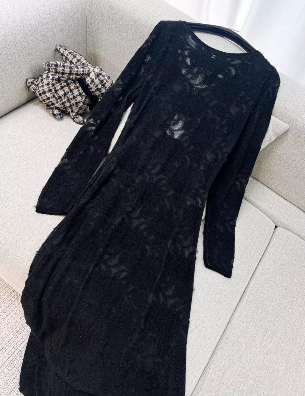 Chanel 24B black lace dress