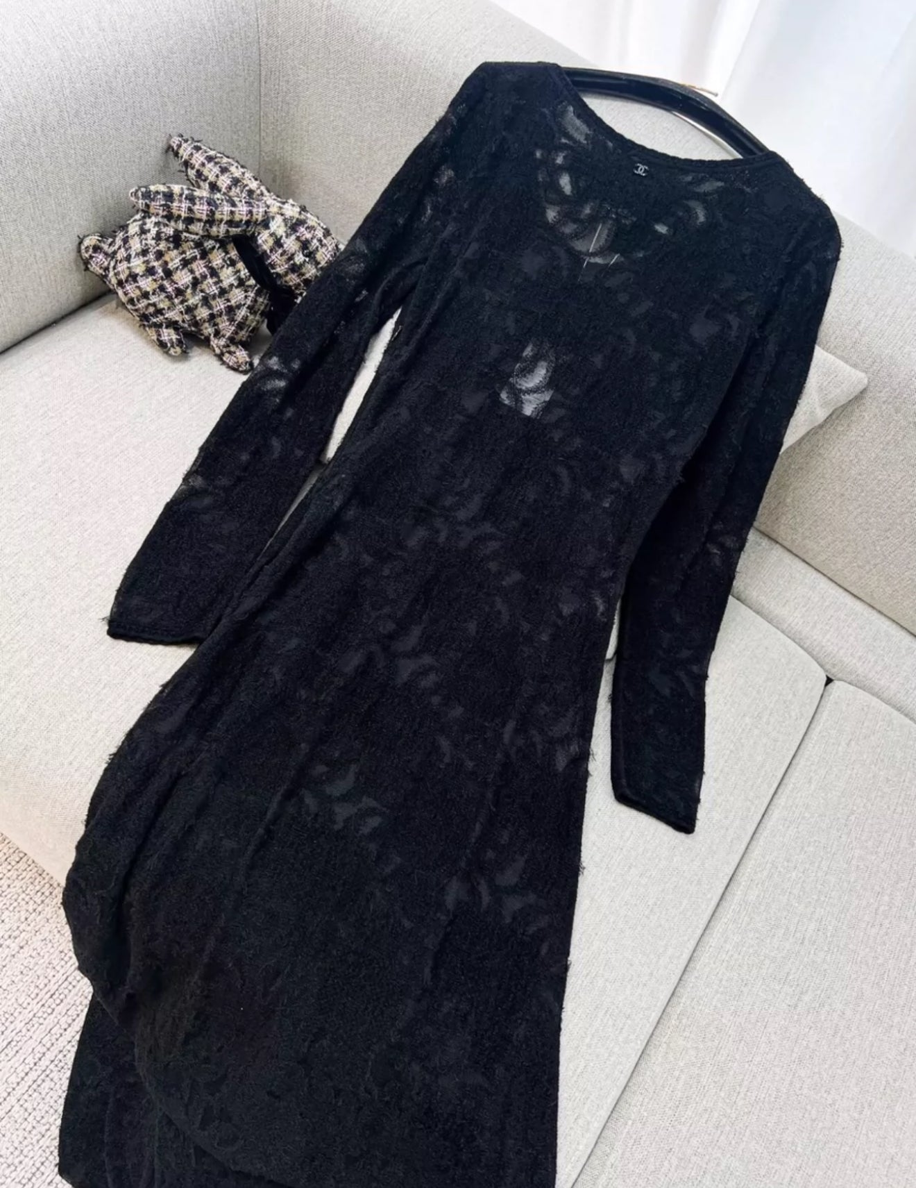Chanel 24B black lace dress