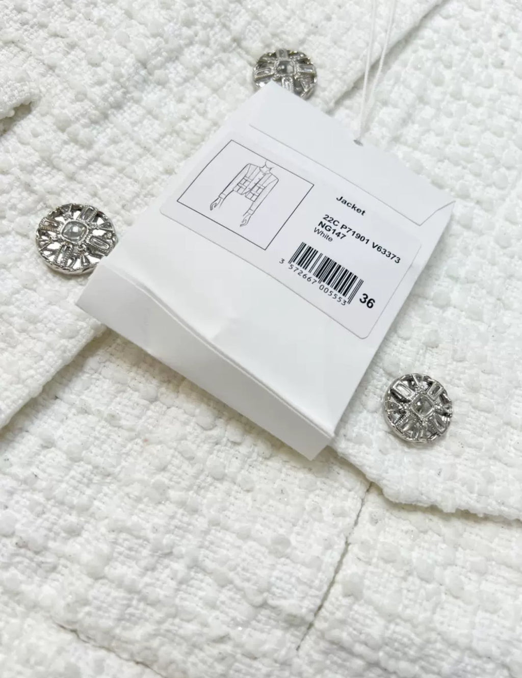 Chanel 22C white jacket size 36
