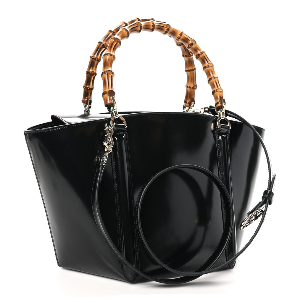 Spice Lux Nappa Bamboo Basket Bag Black