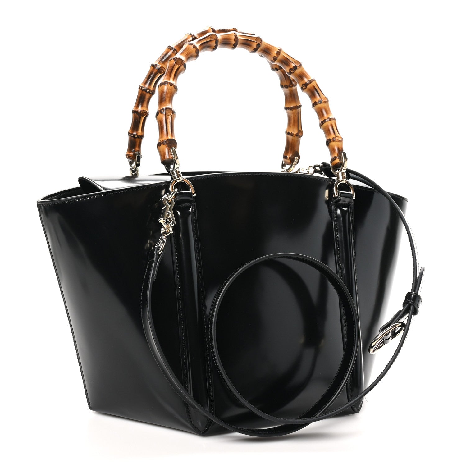 Spice Lux Nappa Bamboo Basket Bag Black