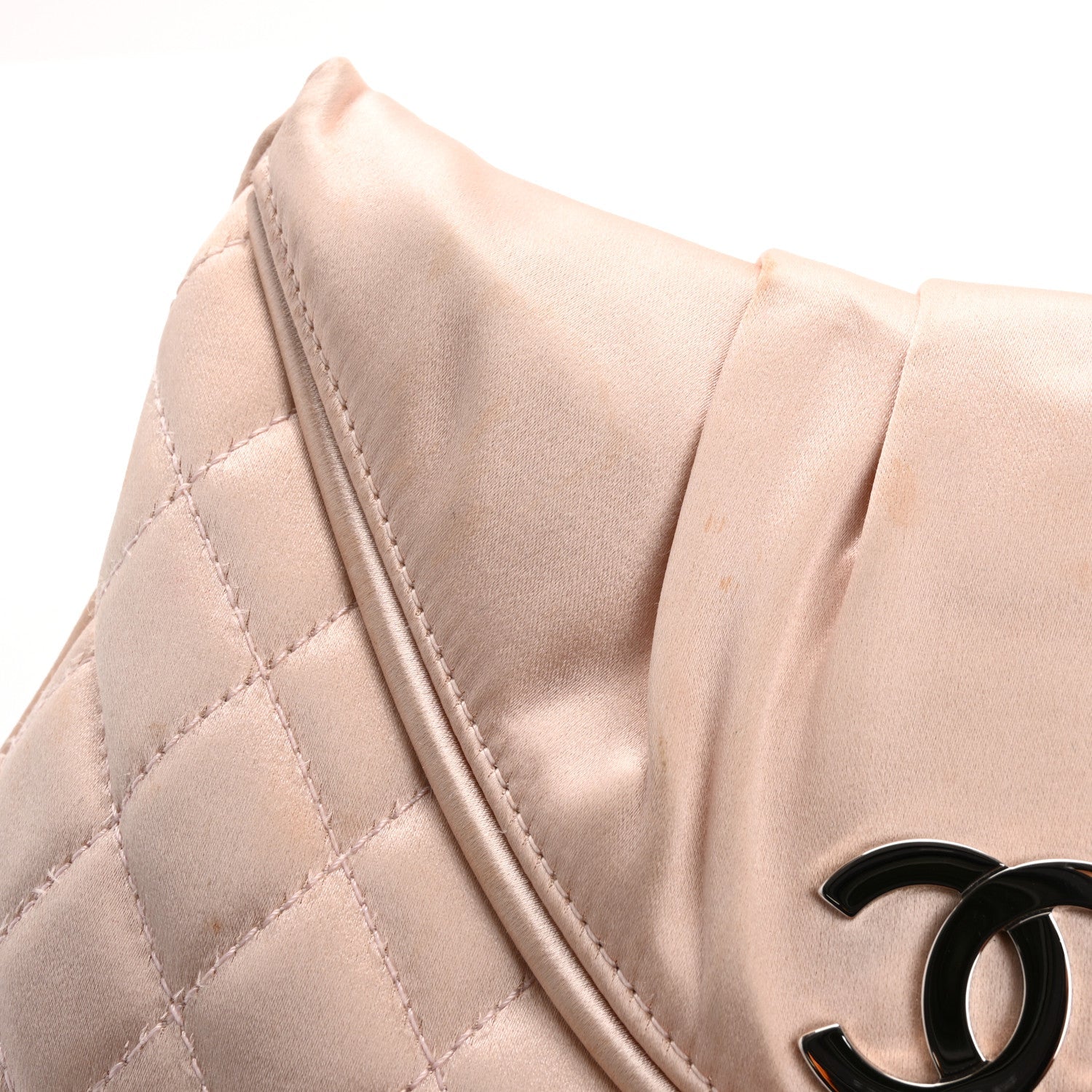 Satin Quilted Flap Clutch Pink