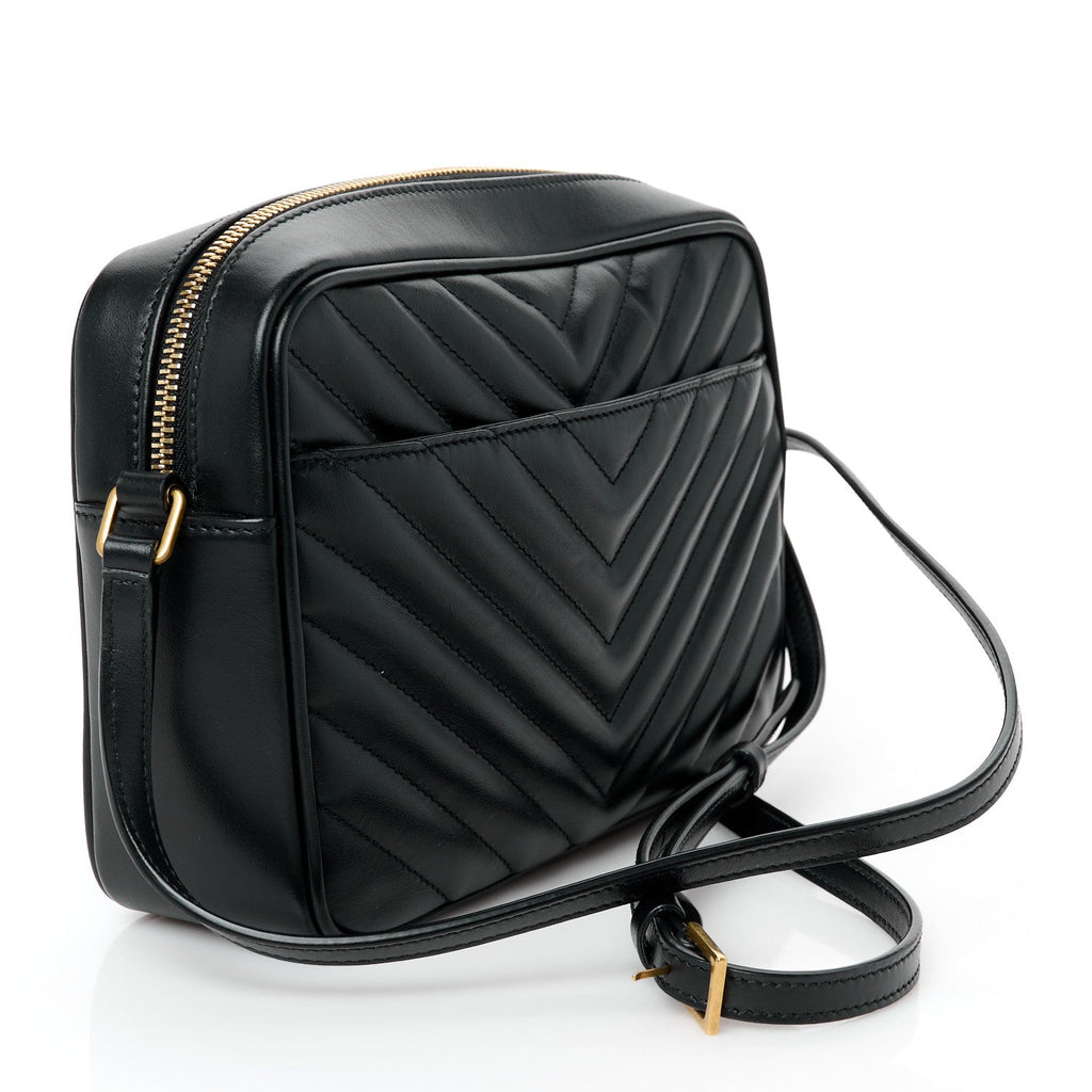 Calfskin Matelasse Monogram Lou Camera Bag Black