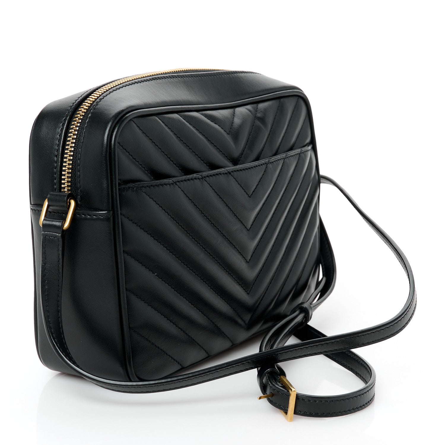 Calfskin Matelasse Monogram Lou Camera Bag Black