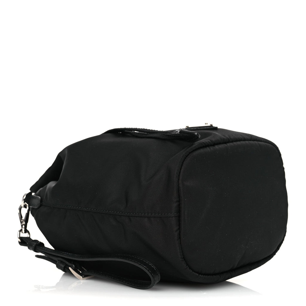 Re-Nylon Vela Drawstring Wristlet Pouch Black