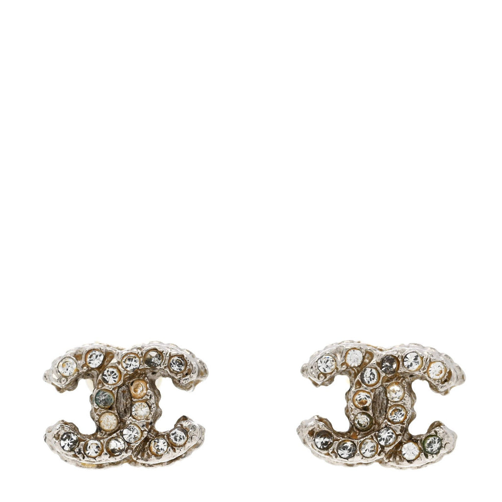 Crystal Mini CC Earrings Silver