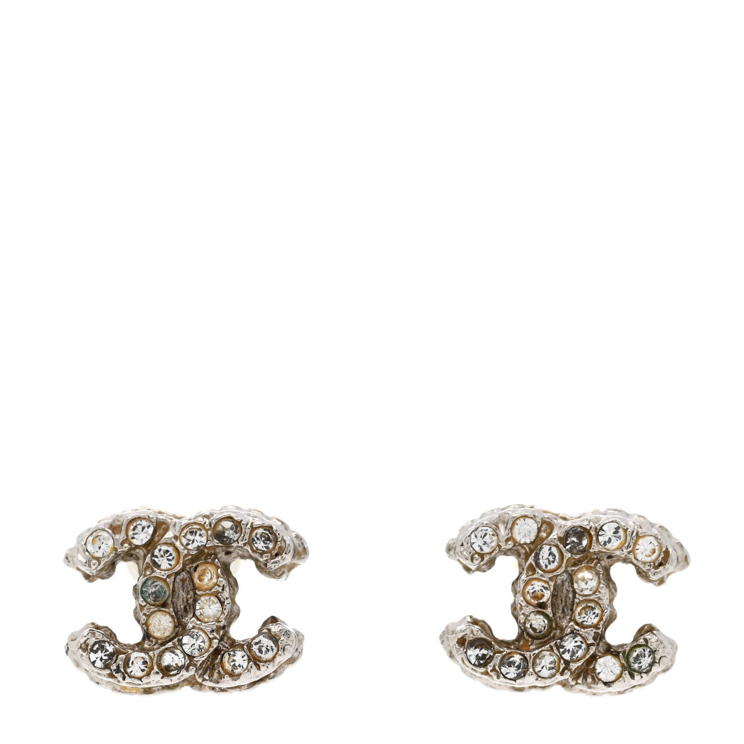 Crystal Mini CC Earrings Silver