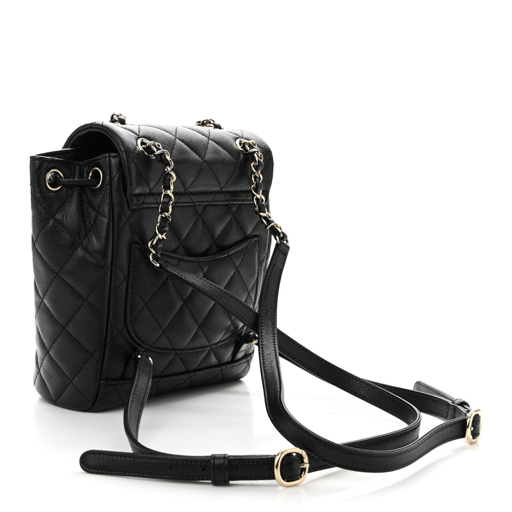 Caviar Quilted Mini Urban Spirit Backpack Black