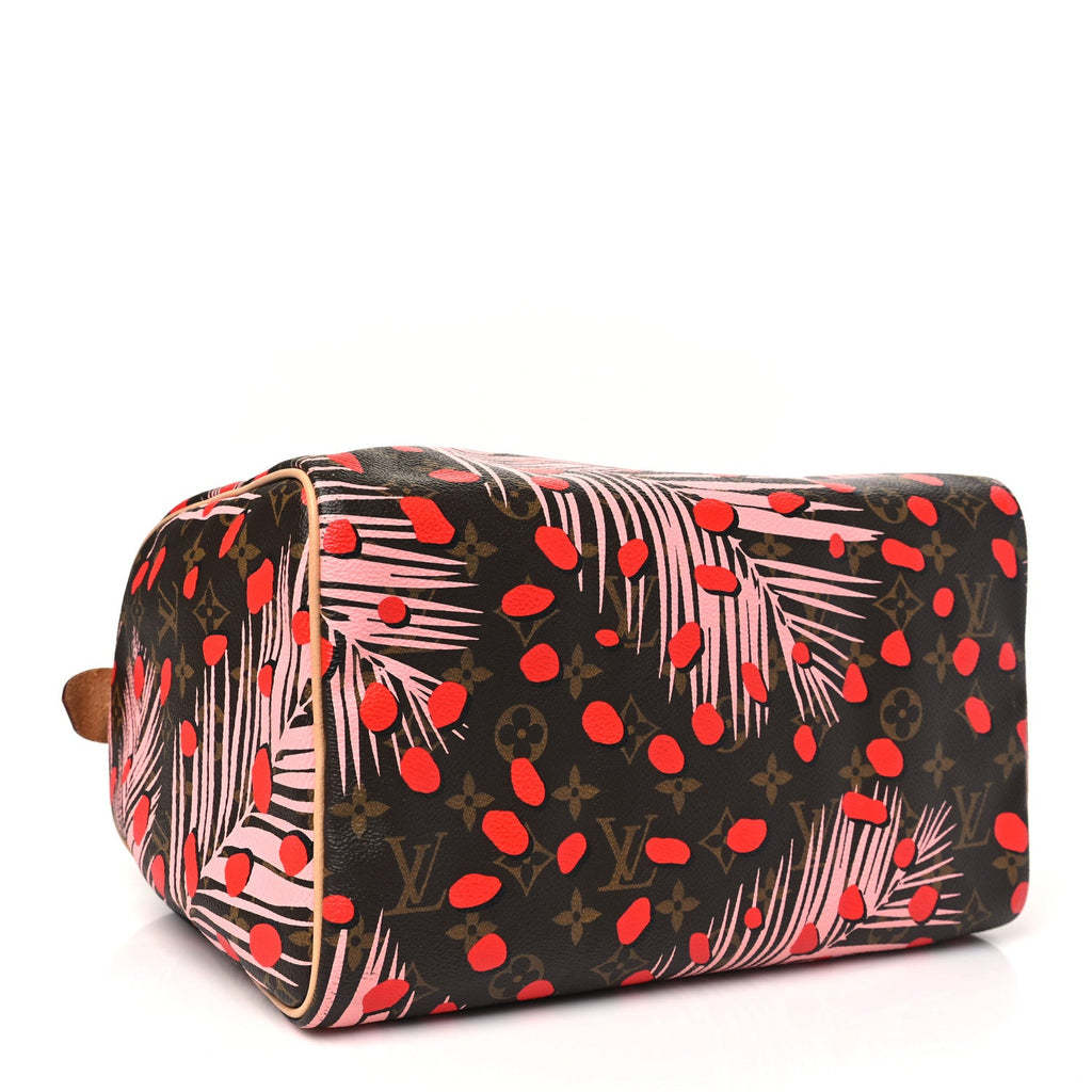 Monogram Jungle Dots Speedy 30 Sugar Pink Poppy