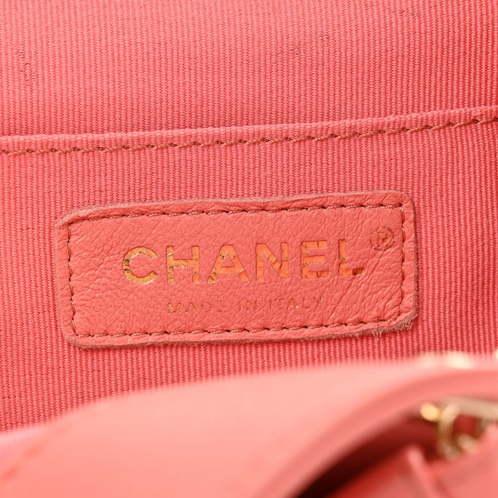 Lambskin Quilted Small Duma Drawstring Backpack Pink