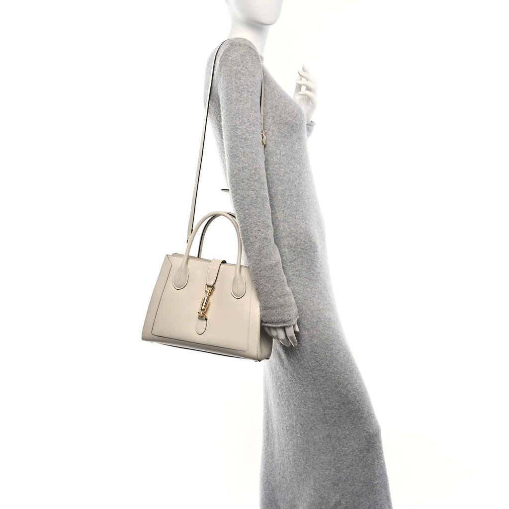 Boarded Plutone Calfskin Medium Jackie 1961 Tote Mystic White