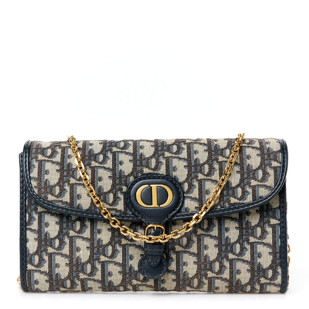 Oblique Bobby East West Pouch With Chain Blue