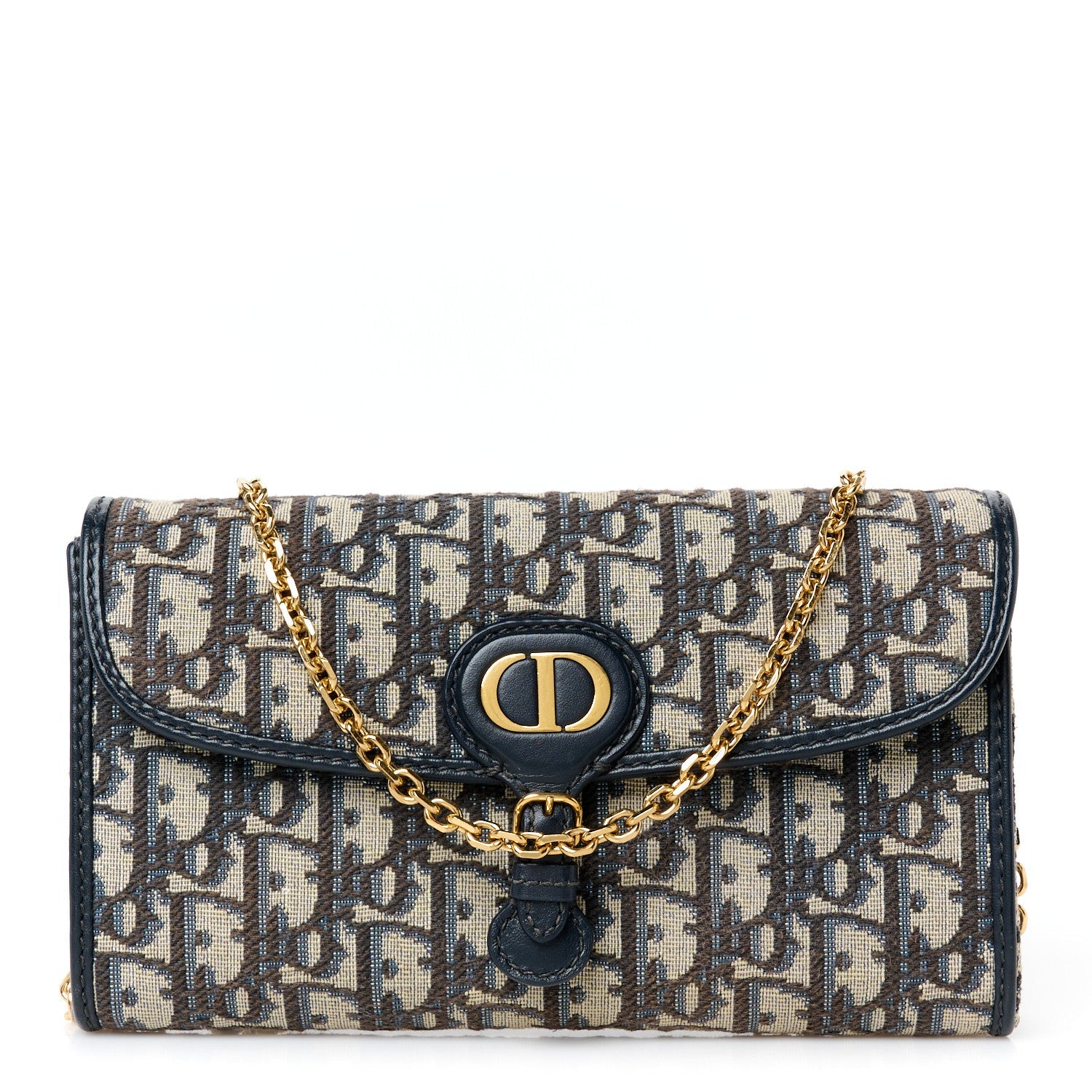 Oblique Bobby East West Pouch With Chain Blue