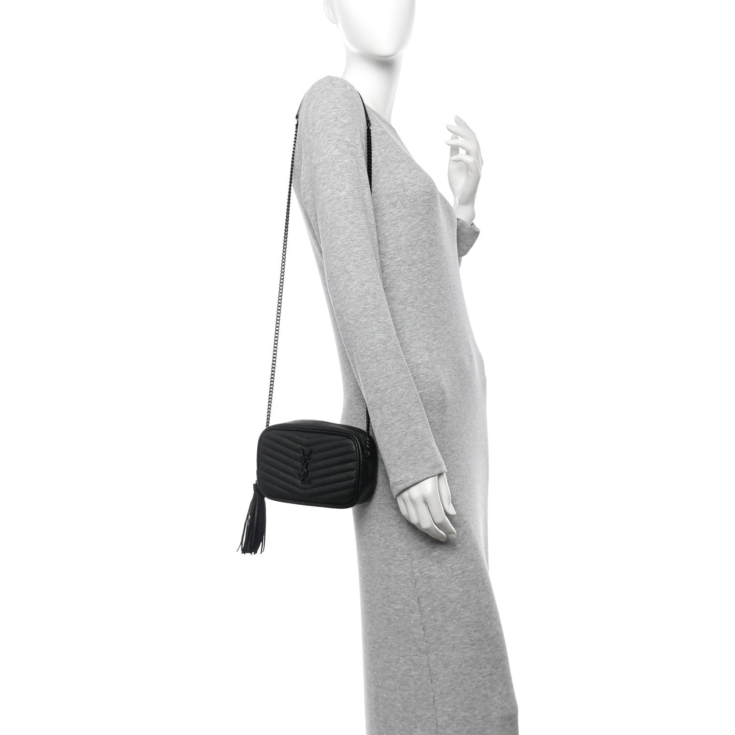 Grain De Poudre Matelasse Monochrome Monogram Mini Lou Camera Bag Black