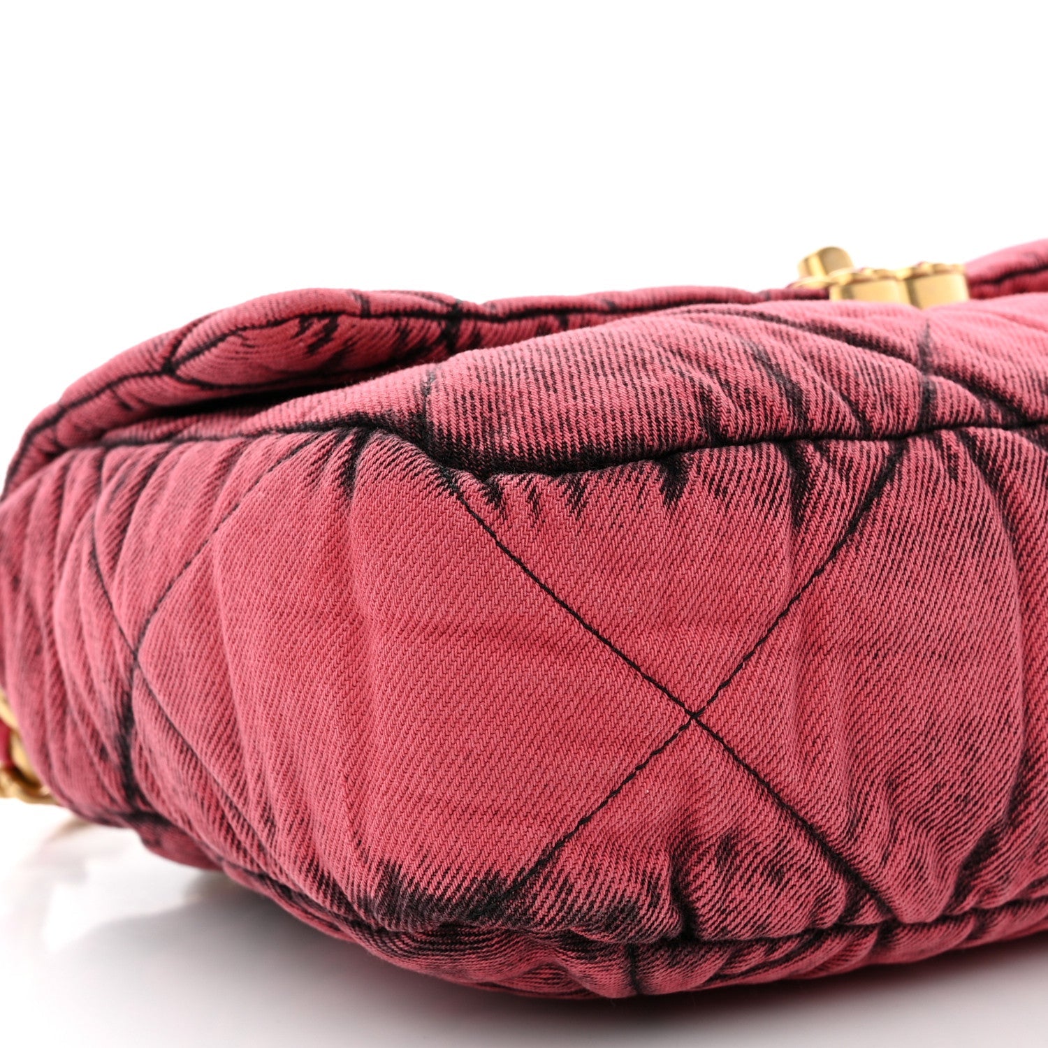 Washed Denim Quilted Medium Chanel 19 Flap Pink