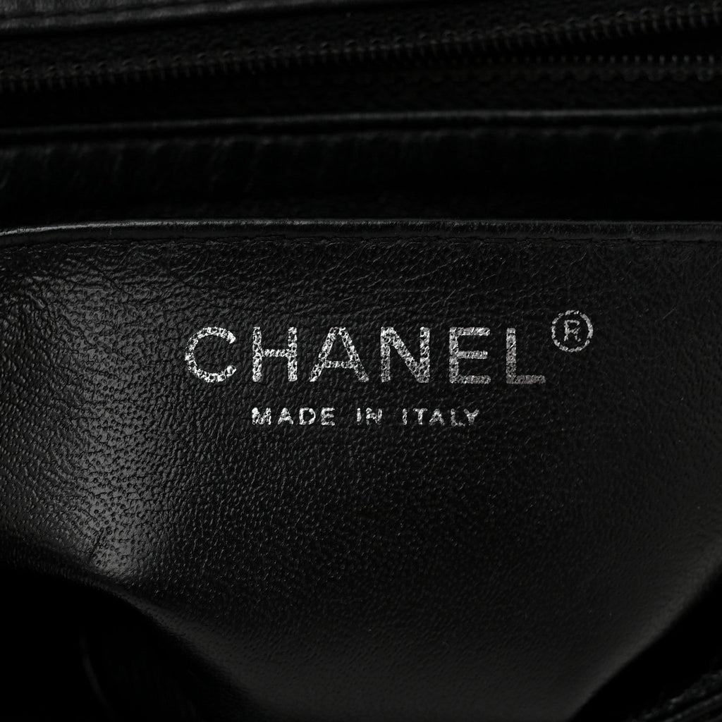 Patent Calfskin Quilted Mini Square Flap Black