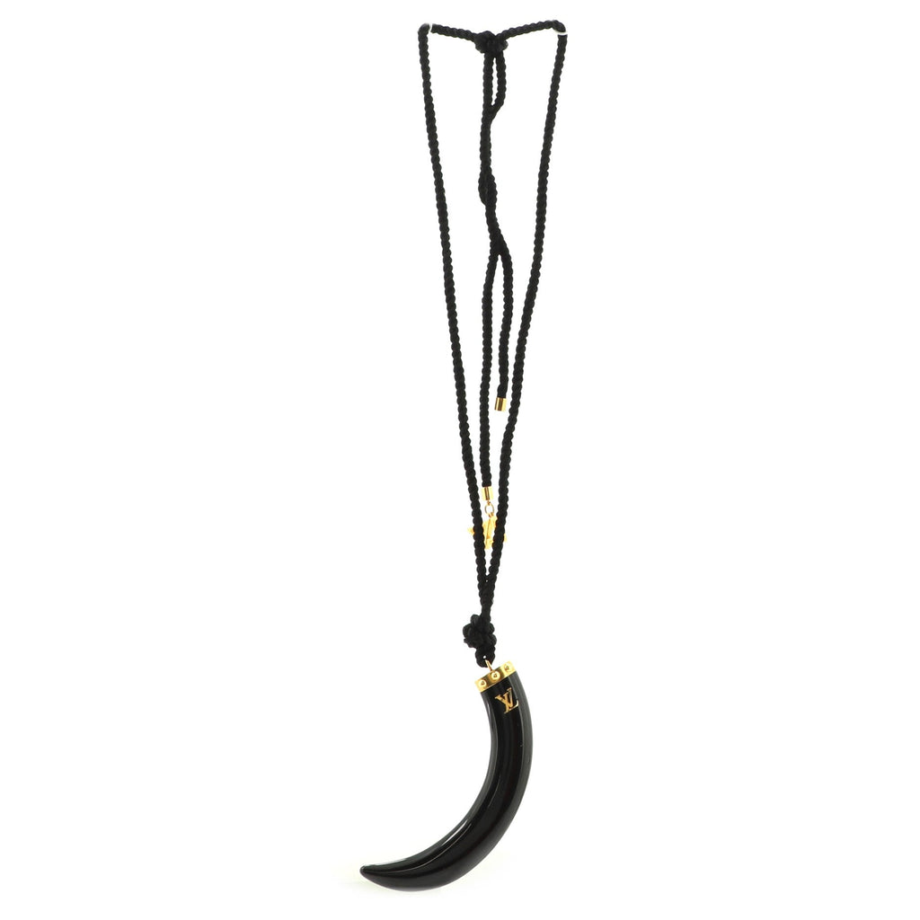 Horn Pendant Necklace Cord and Resin Large