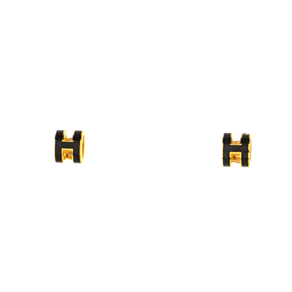 Pop H Stud Earrings Metal and Enamel Mini