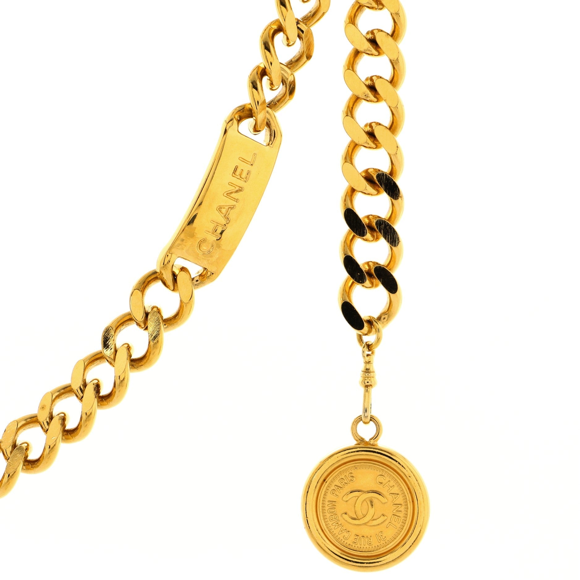 Vintage Medallion Chain Belt Metal 80