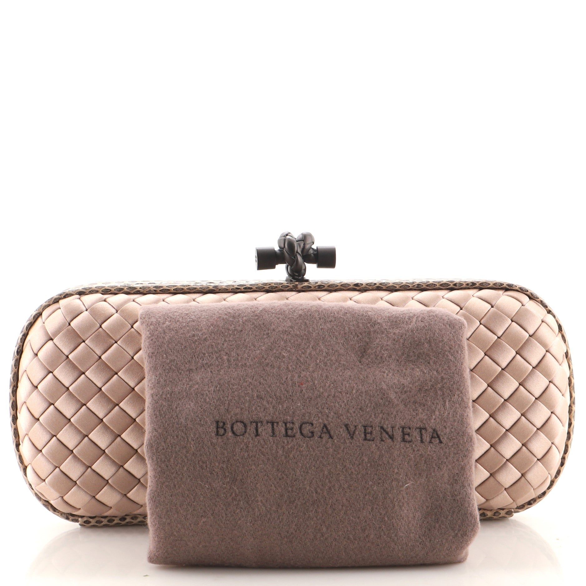 Box Knot Clutch Intrecciato Satin Long