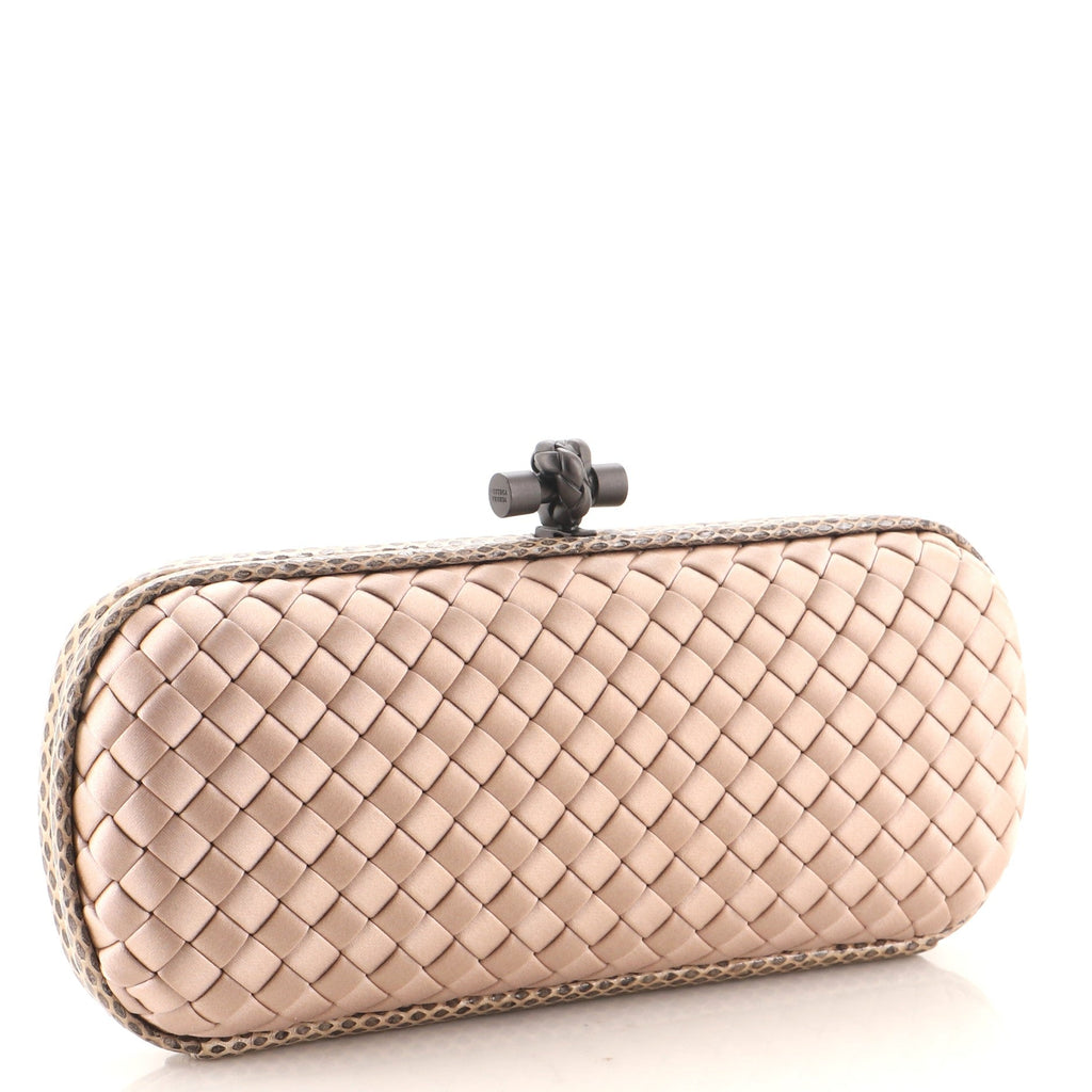 Box Knot Clutch Intrecciato Satin Long