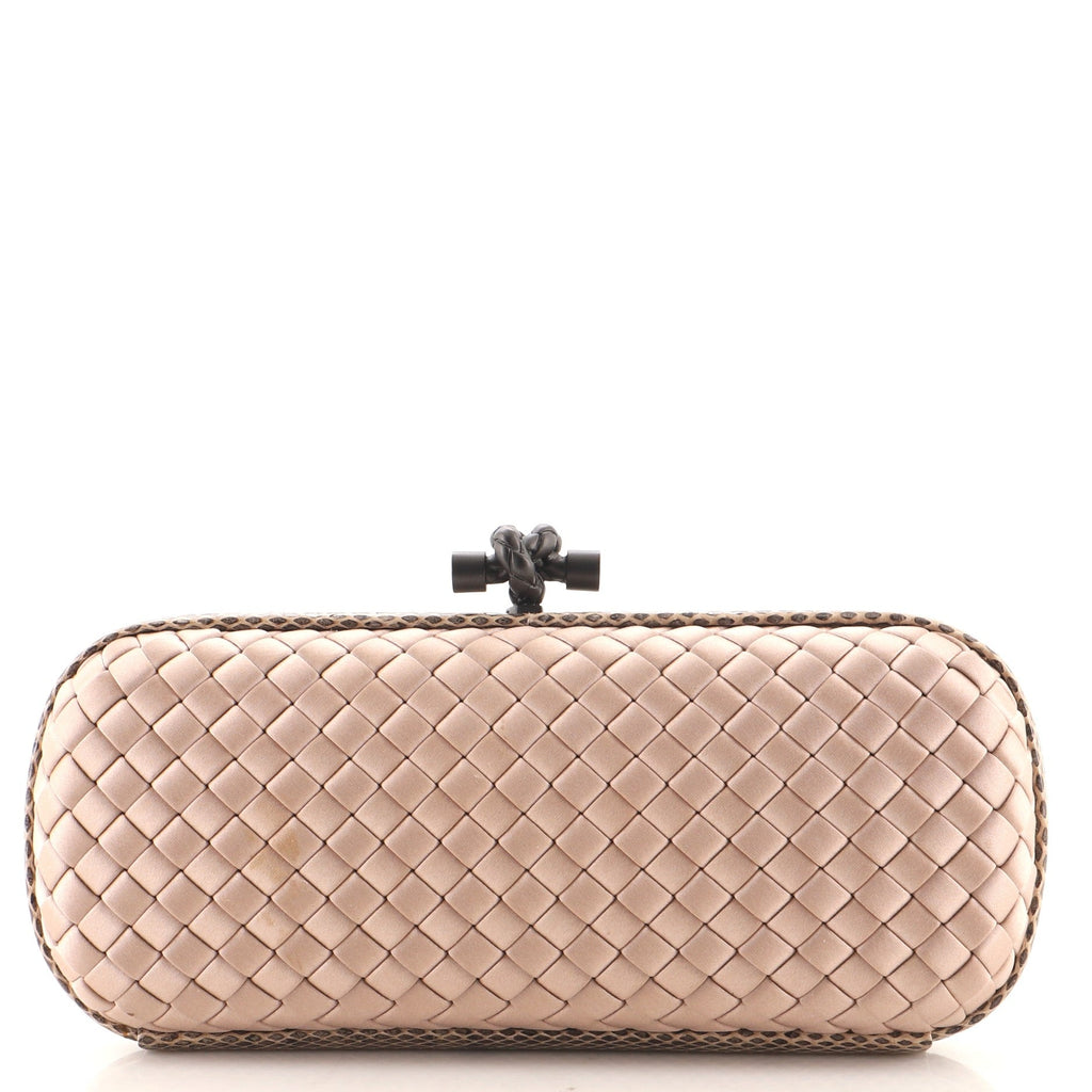 Box Knot Clutch Intrecciato Satin Long