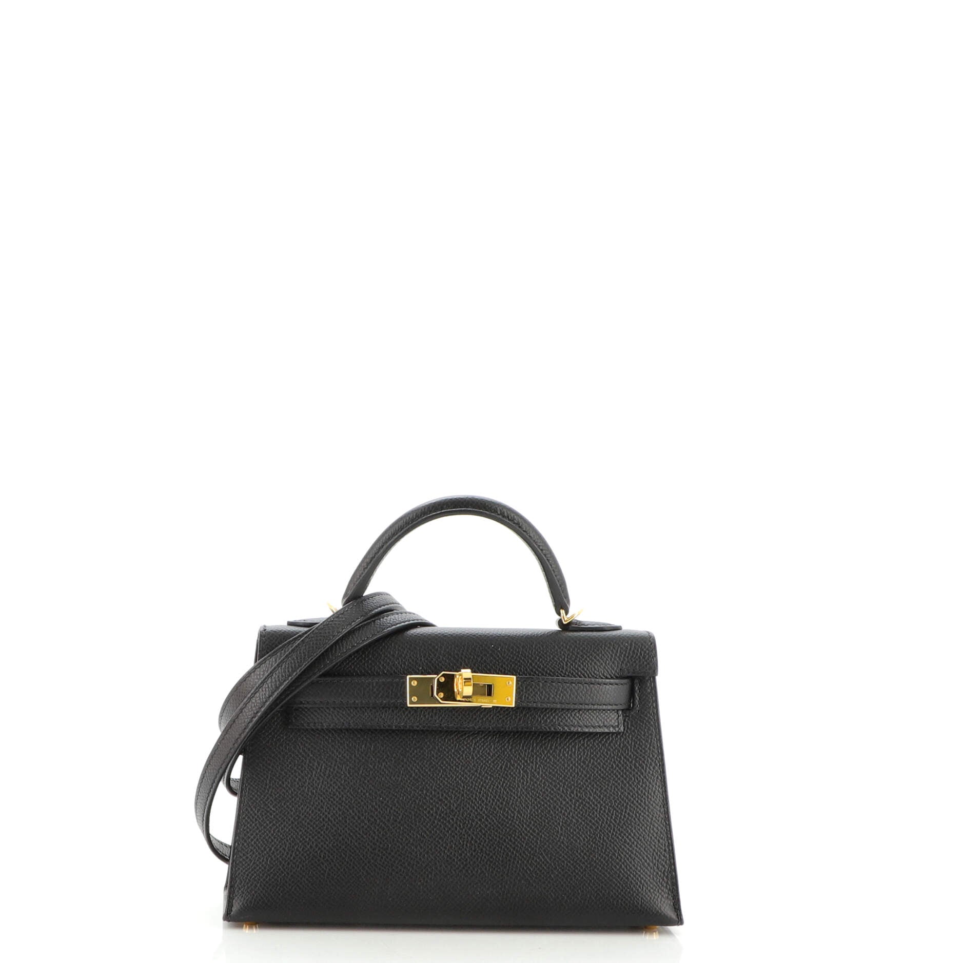 Kelly Mini II Bag Noir Epsom with Gold Hardware 20