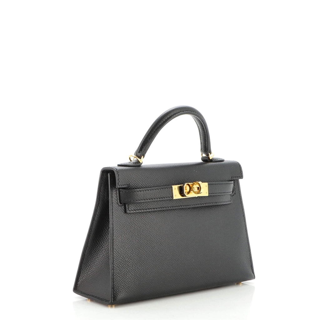 Kelly Mini II Bag Noir Epsom with Gold Hardware 20