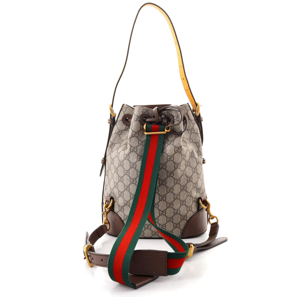 Neo Vintage Drawstring Bucket Backpack GG Coated Canvas Mini