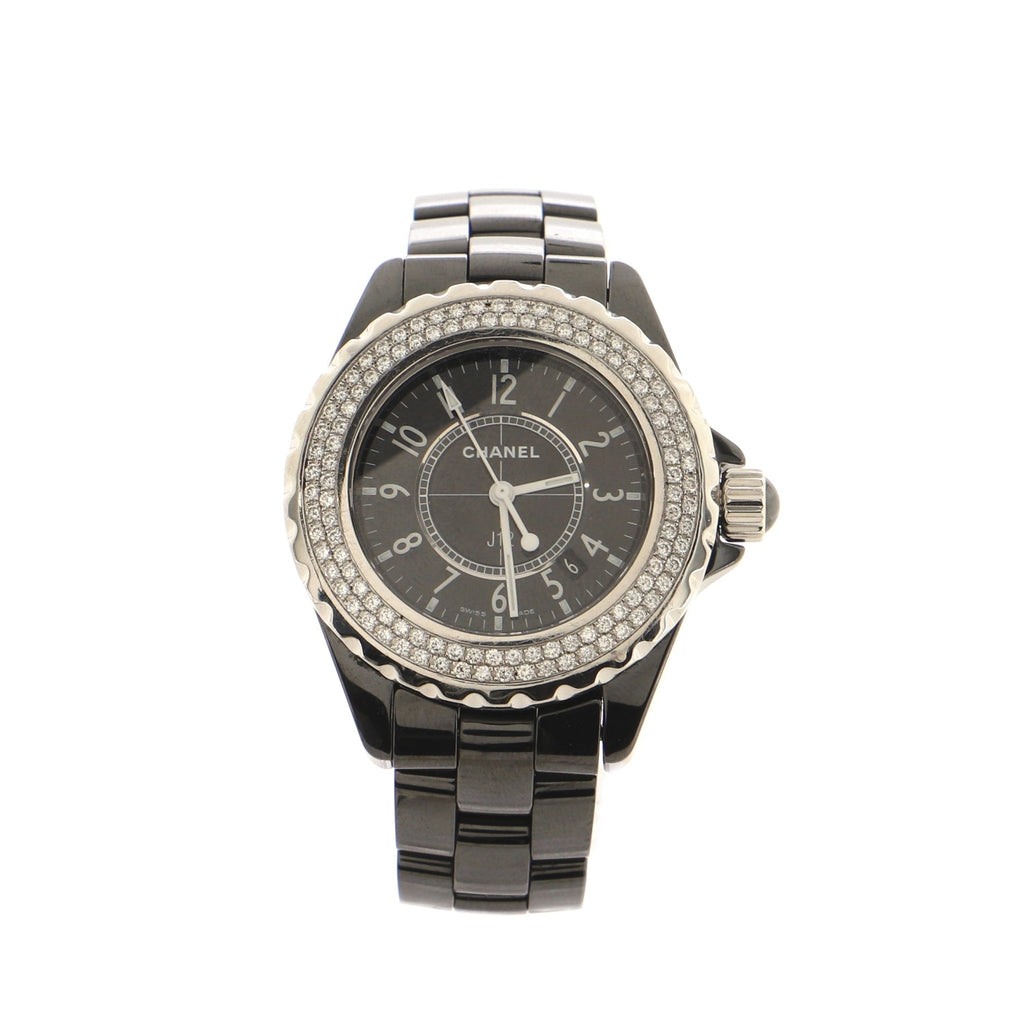 J12 Quartz Watch Ceramic and Stainless Steel with Diamond Bezel 33