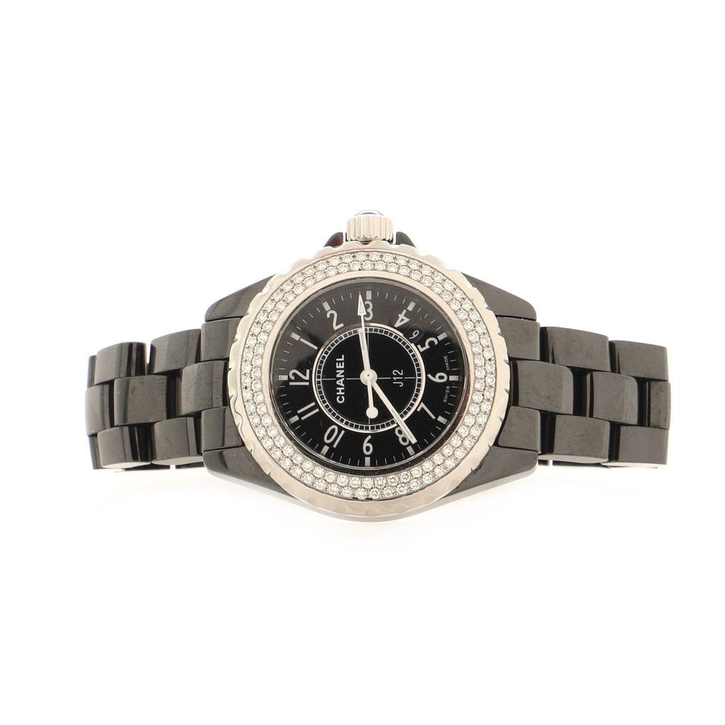 J12 Quartz Watch Ceramic and Stainless Steel with Diamond Bezel 33