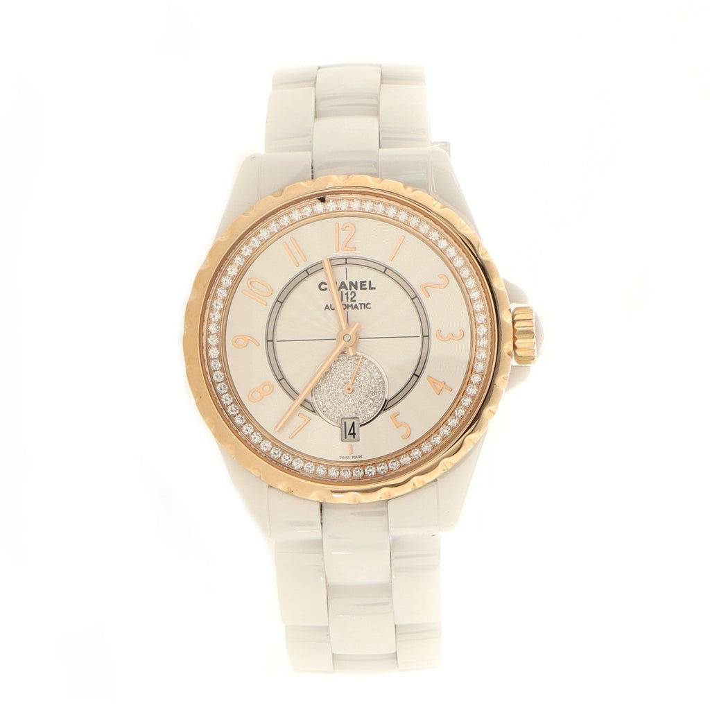 J12-365 Automatic Watch Ceramic and Stainless Steel with Diamond Bezel and Seconds Sub-Dial 36
