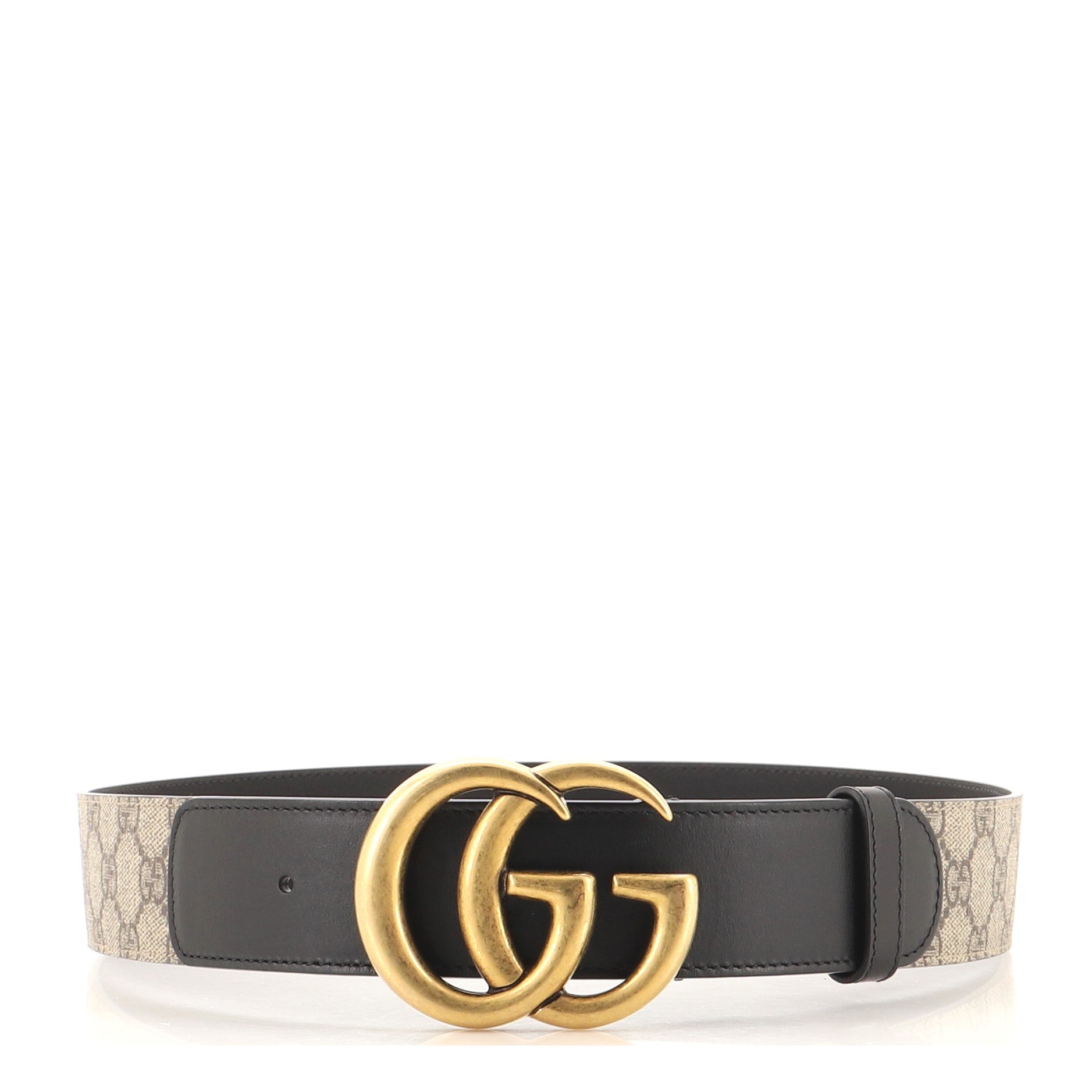 GG Marmont Belt GG Coated Canvas and Leather Wide 80