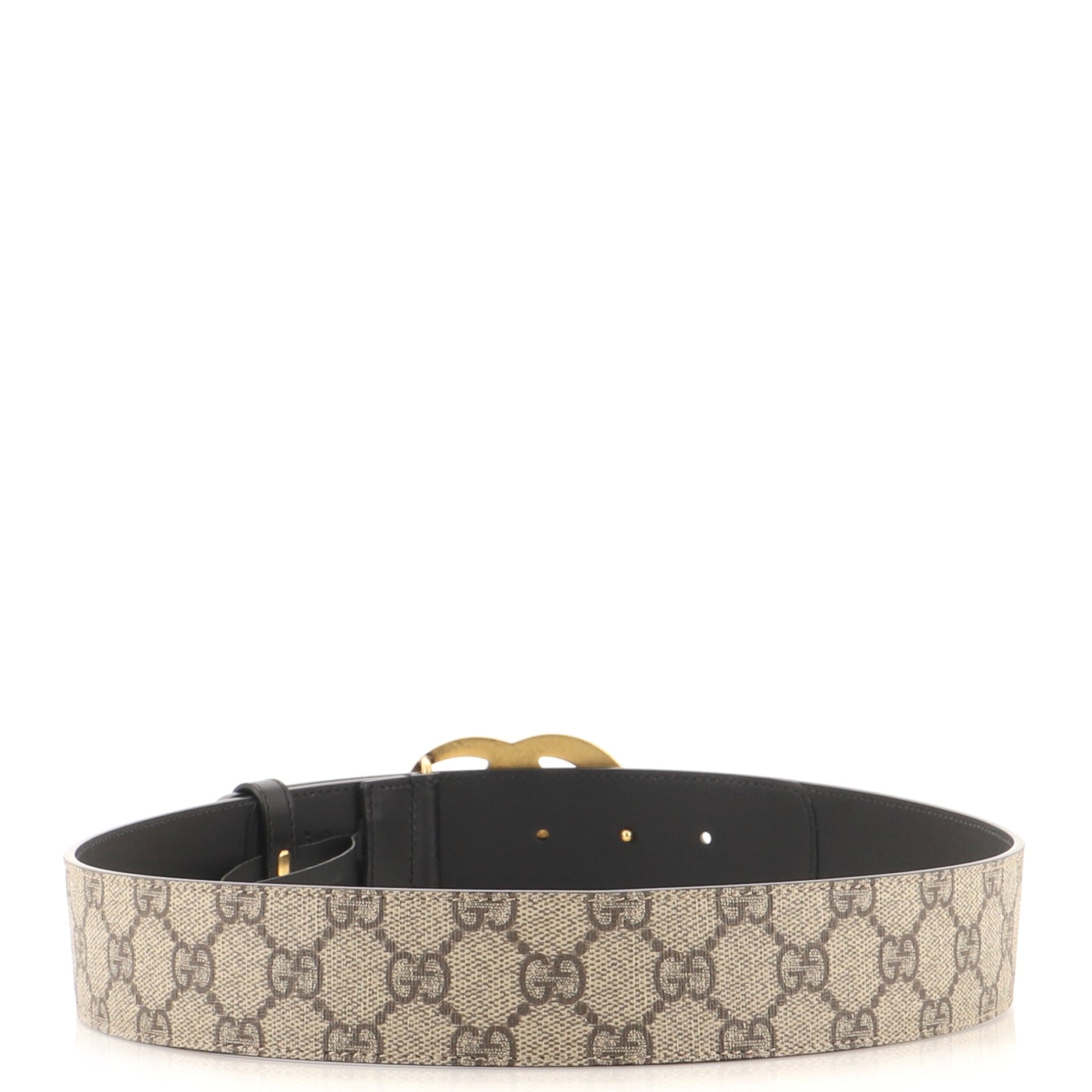 GG Marmont Belt GG Coated Canvas and Leather Wide 80