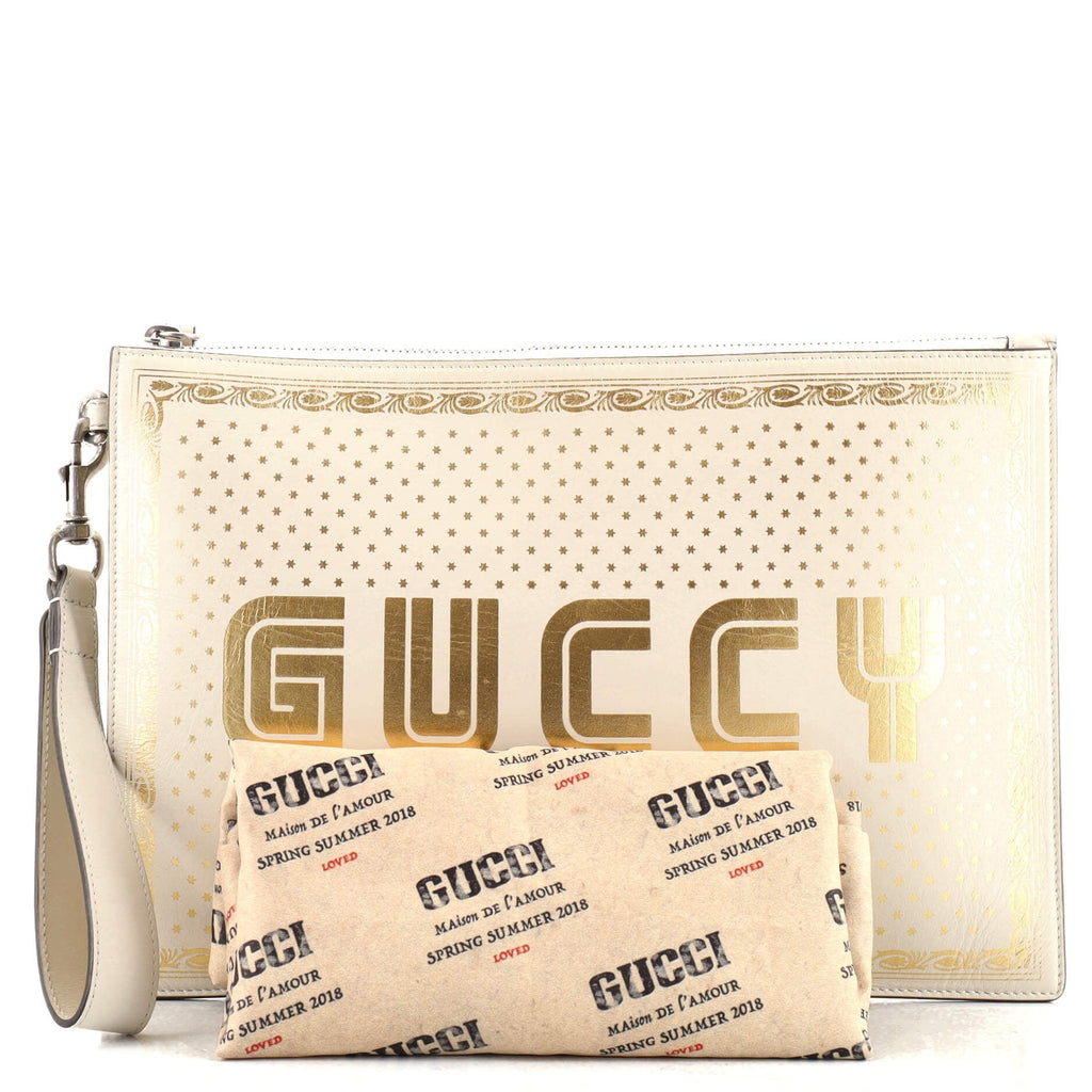 Wristlet Clutch Limited Edition Printed Leather