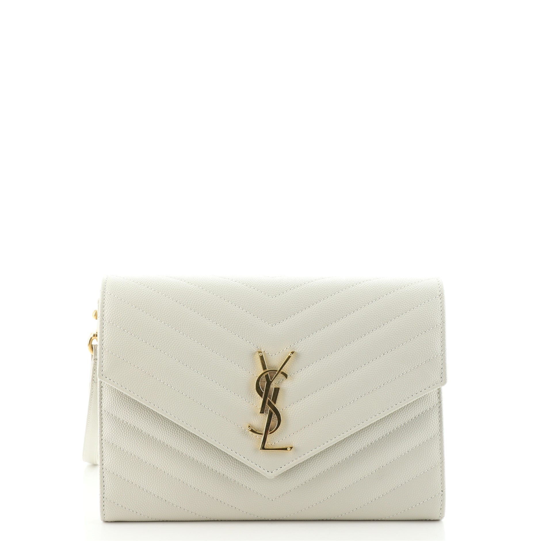 Classic Monogram Flap Wristlet Clutch Matelasse Chevron Leather