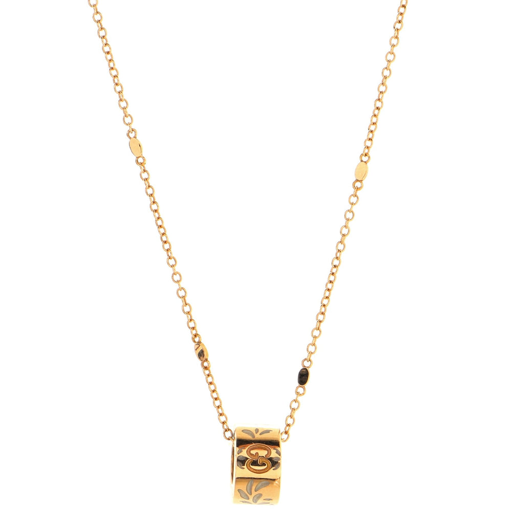 Icon Blooms Twirl Pendant Necklace 18K Rose Gold and Enamel